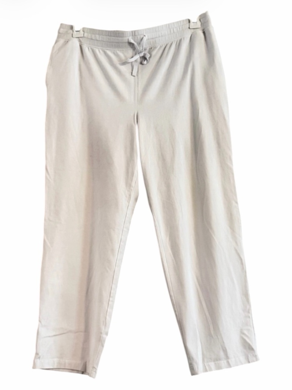 Karen Scott White Drawstring Active Pants Pockets Comfort Waist Size PXL